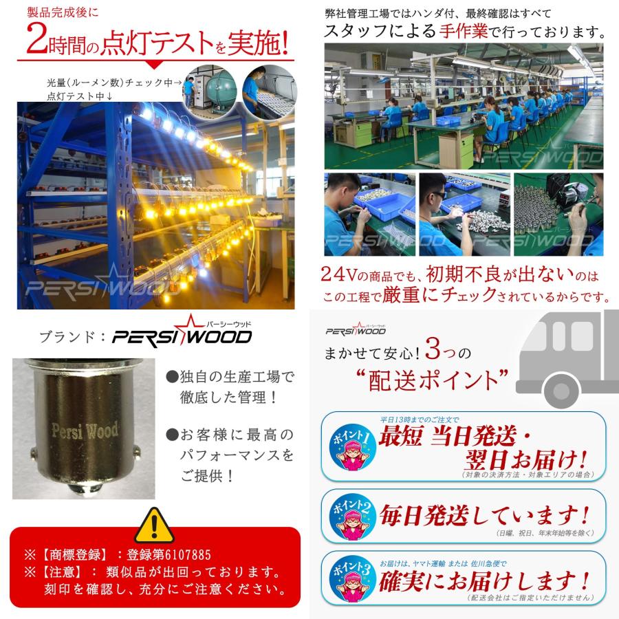 T10 LED 純正サイズ ポジション ホワイト 10個 ポジションランプ ルームランプ ナンバー灯 ウエッジ球 24V 12V トラック用品 g-23 | PERSI WOOD | 20