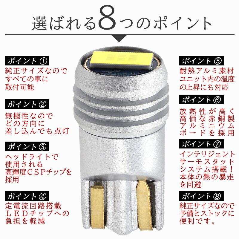 T10 LED 純正サイズ ポジション ホワイト 10個 ポジションランプ ルームランプ ナンバー灯 ウエッジ球 24V 12V トラック用品 g-23 | PERSI WOOD | 05