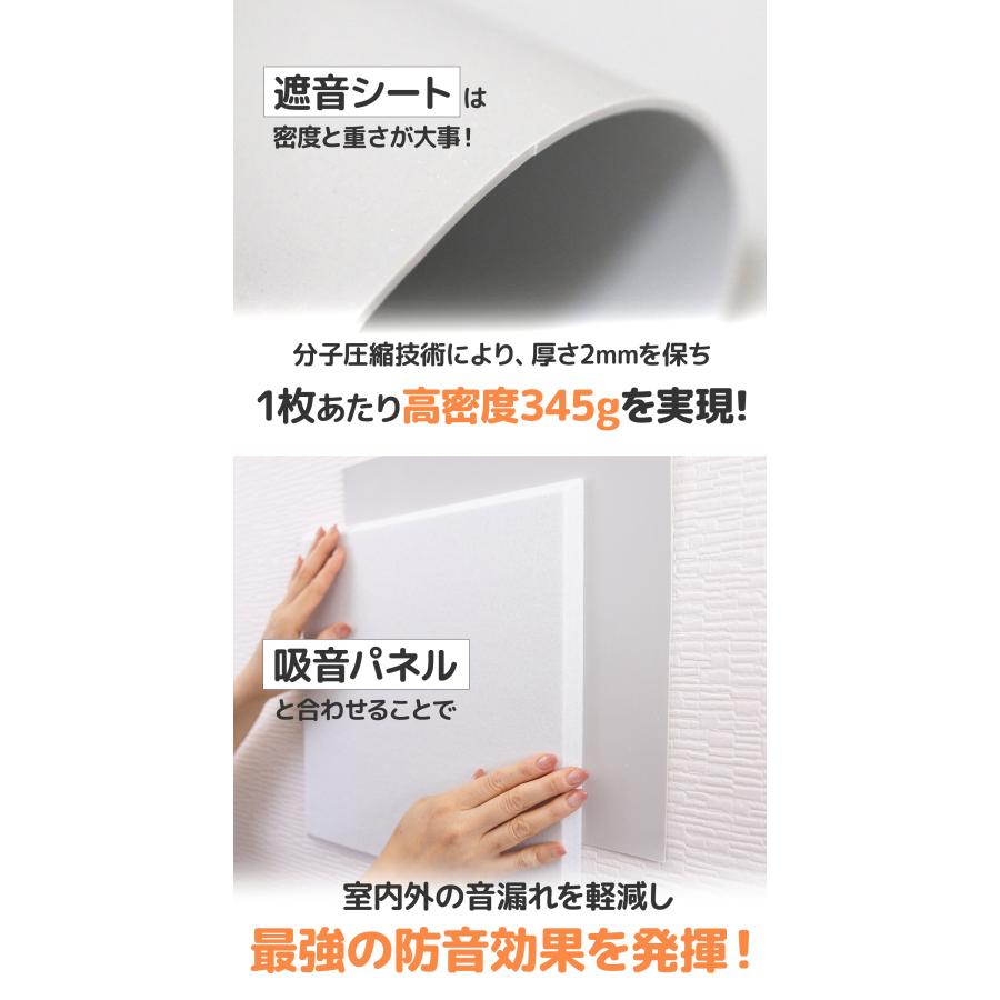 遮音シート 防音シート 壁 賃貸 防音対策 30cm 厚さ 2mm 72枚セット gu 