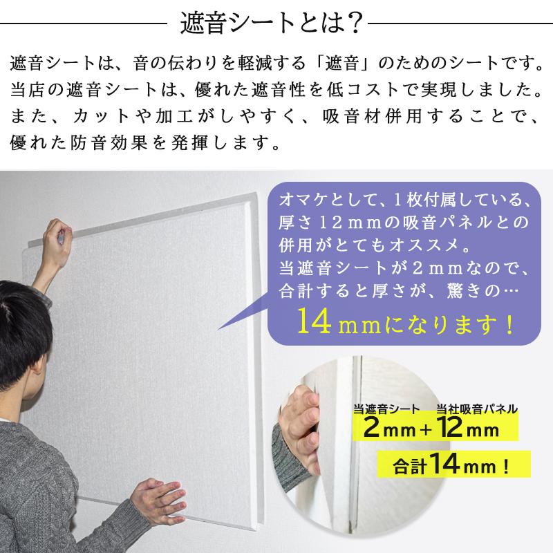 遮音シート 防音シート 吸音材 壁 賃貸 遮音 防音対策 300mm 30cm 厚さ2mm 12枚入 マンション アパート 騒音 :gu-2 ...