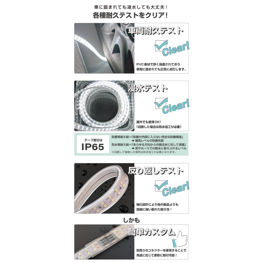 LEDテープライト AC100V 3m Ra90以上 高演色 コンセント付 防水 IP65 電球色 昼白色 昼光色 クールホワイト 間接照明 カーポート 3年保証 |  | 11