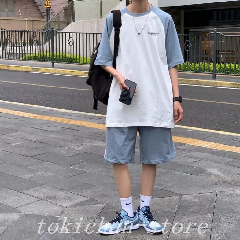 メンズセットアップ夏スポーツウェアおしゃれ上下セット吸水速乾夏服通気性半袖tシャツスウェットパンツルームウェア Tok Persona Style 通販 Yahoo ショッピング