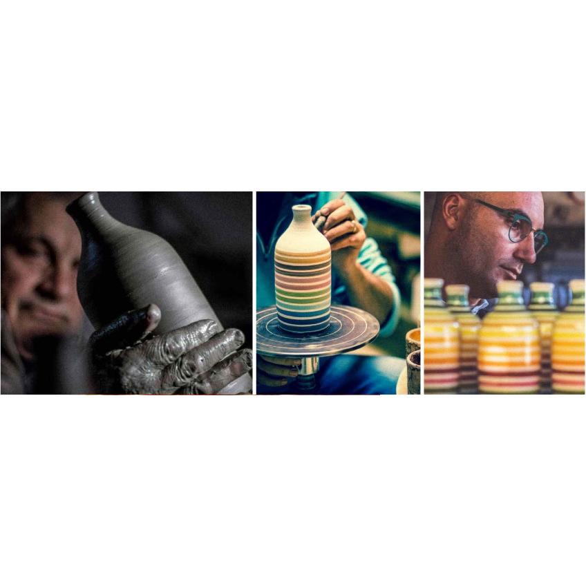 FRANTOIO MURAGLIA(フラントイオ・ムラーリア) CERAMIC JAR JEROBOAM レインボーボトル 3L MEDIUM FRUITY（ペランザーナ） オリーブオイル デザイン ギフト FRUITY ペランザーナ ギフト コラティーナ