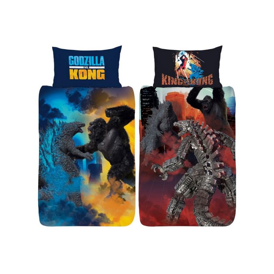 スコティッシュヴィンテージ　クッションカバー　黒+赤と黒+青2枚組セット ゴジラvsコング) Godzilla Vs Kong キッズ・子供 掛け布団カバー・枕