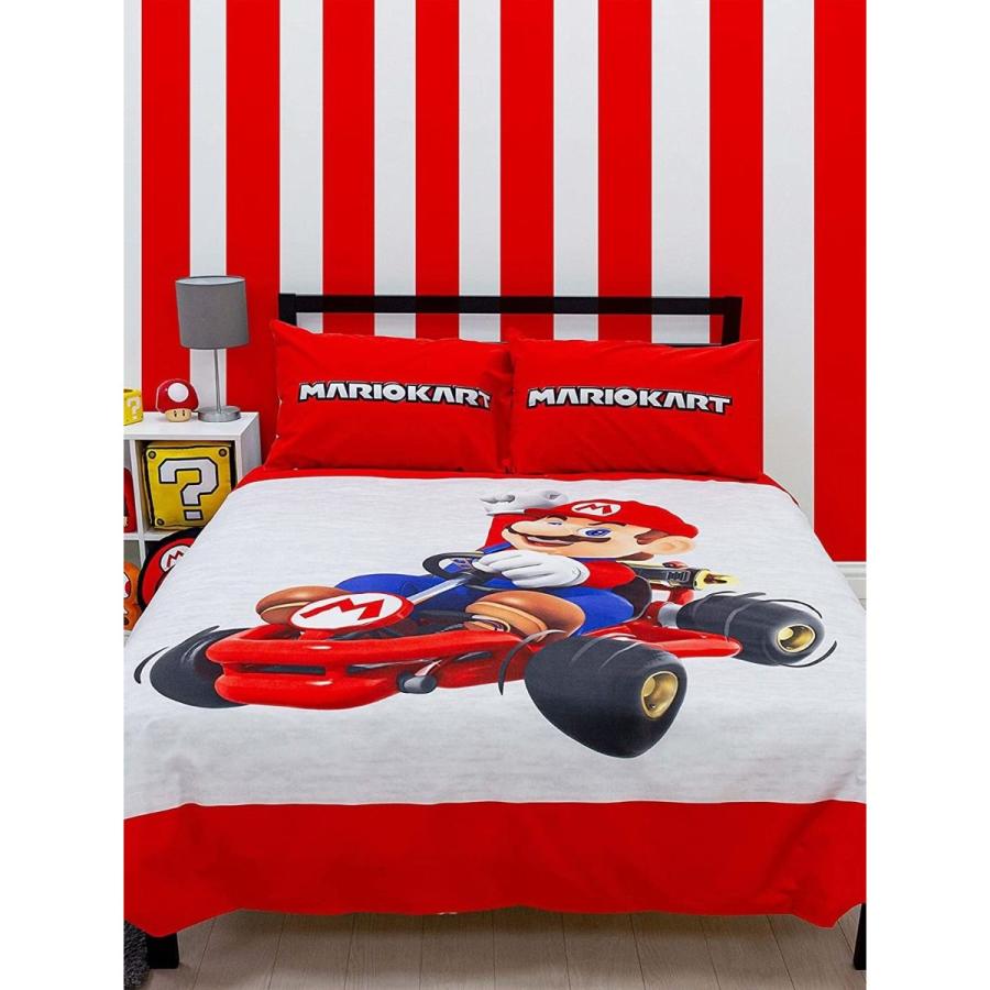 (スーパーマリオブラザーズ) Super Mario オフィシャル商品 キッズ・子供 クローズアップ 掛け布団カバー・枕カ