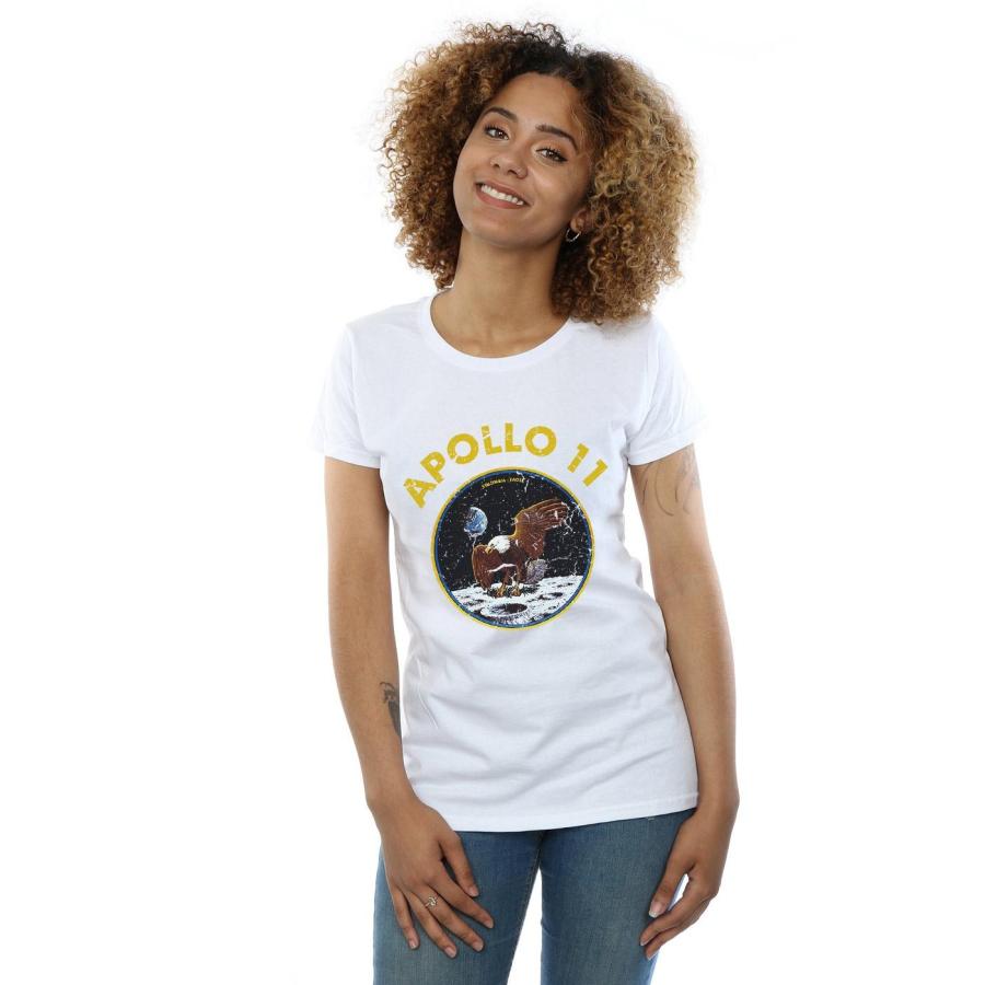(ナサ) NASA オフィシャル商品 レディース Apollo 11 Tシャツ コットン 半袖 トップス BI1085 (ホワイト)｜pertemba｜04