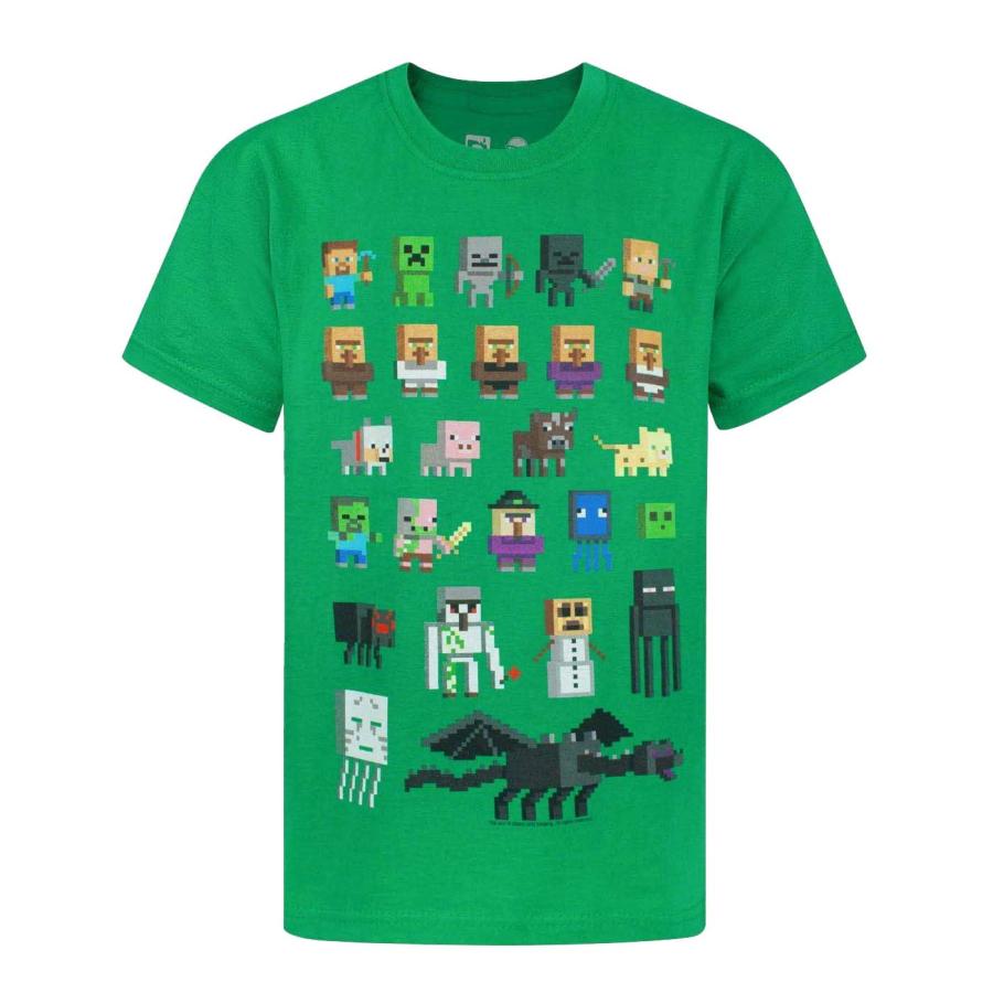 (マインクラフト) Minecraft オフィシャル商品 子供用 半袖 キャラクター Tシャツ 男の子 NS4545 (グリーン ...