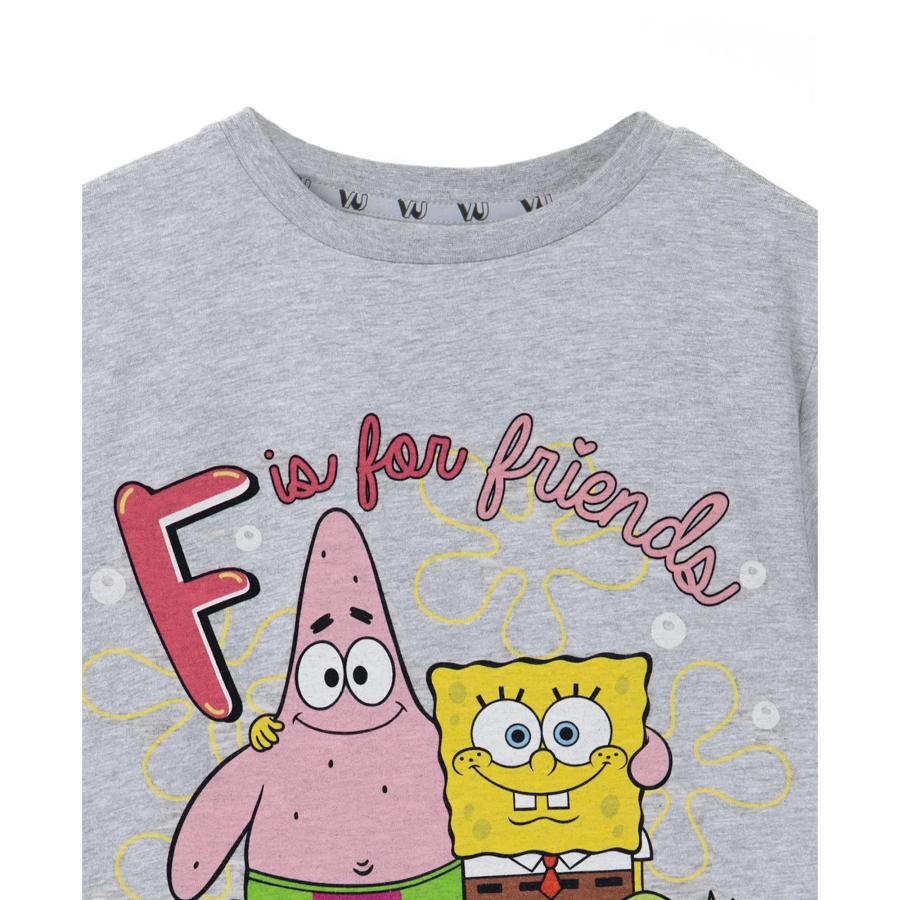 (スポンジ・ボブ) SpongeBob SquarePants オフィシャル商品 キッズ・子供 ガールズ Tシャツ F Is For Friends T 半袖 トップ｜pertemba｜02