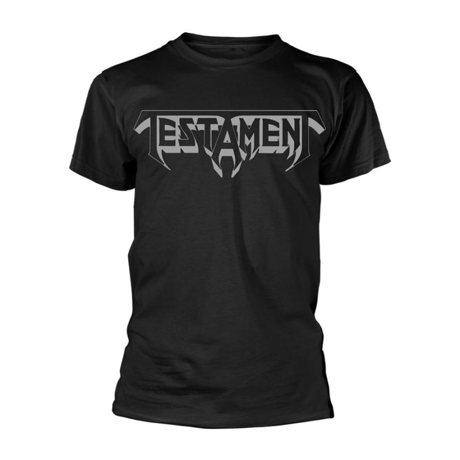 (テスタメント) Testament オフィシャル商品 ユニセックス ロゴ Tシャツ 半袖 トップス PH1246 (ブラック/グレー