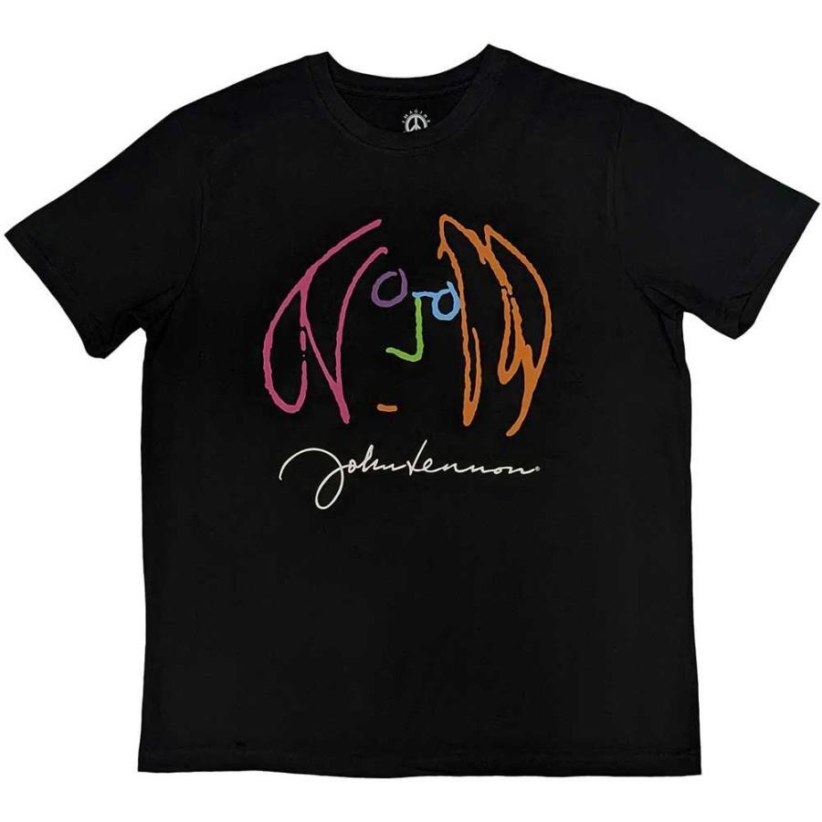 90s ジョン・レノン Tシャツ ブラック 90s USA製 ジョンレノン バンドTシャツ 両面プリント ブラック L