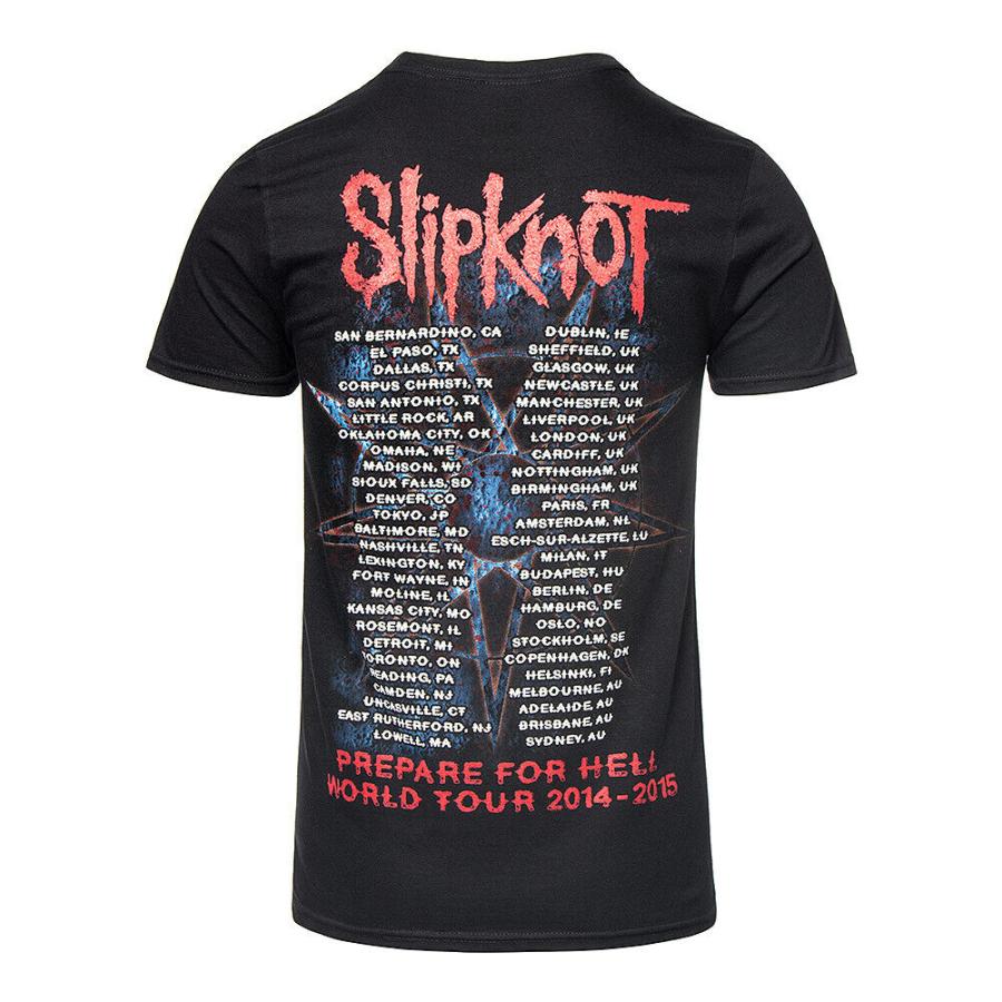 (スリップノット) Slipknot オフィシャル商品 ユニセックス Prepare for Hell 2014-2015 Tour Tシャツ バックプリント 半袖｜pertemba｜02
