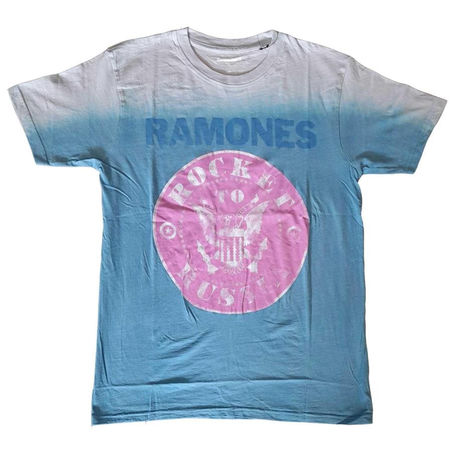 (ラモーンズ) Ramones オフィシャル商品 ユニセックス Rocket To Russia Tシャツ 半袖 トップス RO4971 (ブルー)