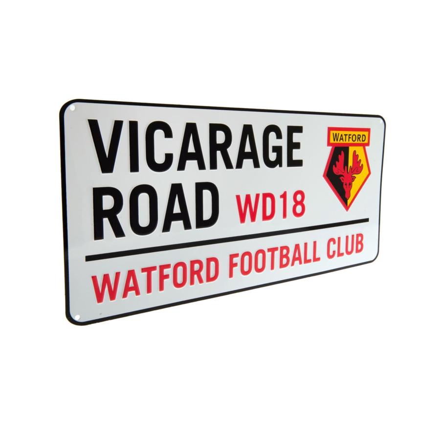 ワトフォード フットボールクラブ Watford FC オフィシャル商品 Vicarage Road ストリートサイン メタルサイン TA5041 (｜pertemba｜02