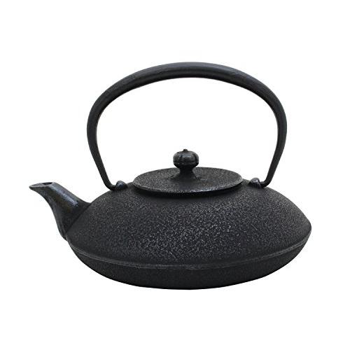 熱販売 南部鉄器 鉄瓶 黒焼付 平型肌 1.0L 14型馬肌 初回限定岩鋳 直火