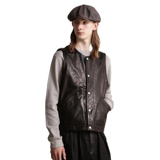 [Schott NYC] [ショット] GOAT LEATHER VEST/ゴート レザーベスト メンズ XL 010 ブラック 782-3251001