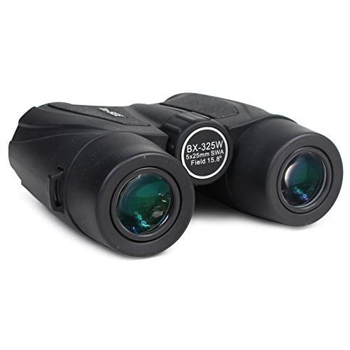 MIZAR 双眼鏡 5倍 25mm 口径 ダハプリズム式 広視界 ブラック SW-550 