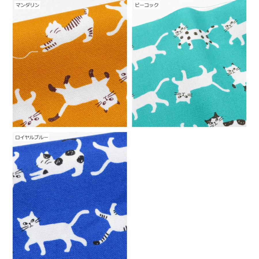 生地 猫柄 108cm巾 コットンオックス≪きまぐれにゃんこ≫(69010) Simply palette 日本製【10cm単位】 オックス生地 布 バッグ布 ねこ柄  エプロン ポーチ |  | 15