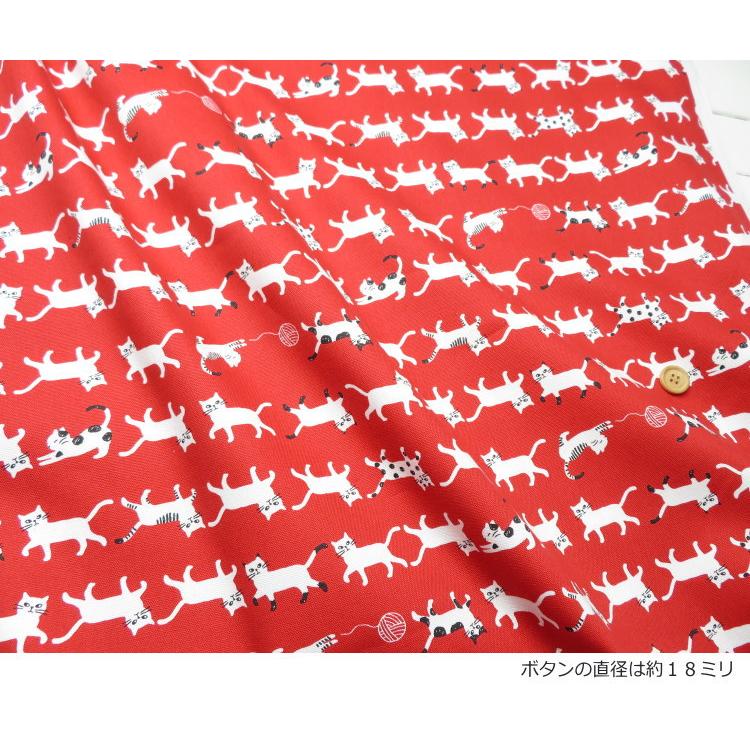 生地 猫柄 108cm巾 コットンオックス≪きまぐれにゃんこ≫(69010) Simply palette 日本製【10cm単位】 オックス生地 布 バッグ布 ねこ柄  エプロン ポーチ |  | 09
