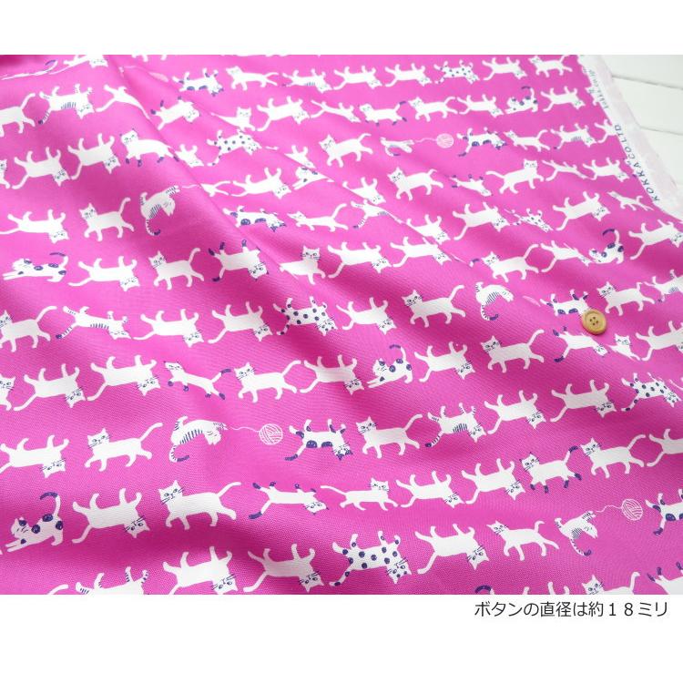 生地 猫柄 108cm巾 コットンオックス≪きまぐれにゃんこ≫(69010) Simply palette 日本製【10cm単位】 オックス生地 布 バッグ布 ねこ柄  エプロン ポーチ |  | 10