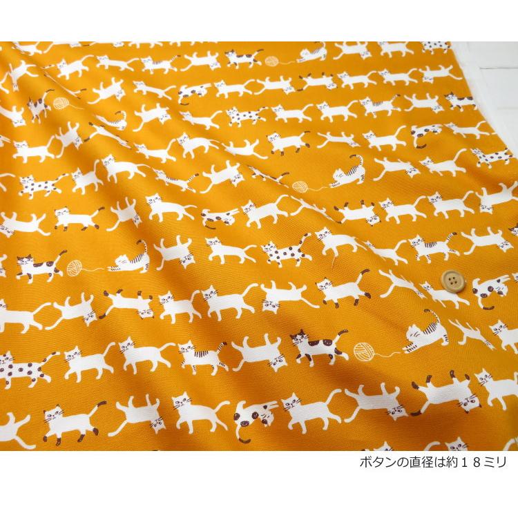 生地 猫柄 108cm巾 コットンオックス≪きまぐれにゃんこ≫(69010) Simply palette 日本製【10cm単位】 オックス生地 布 バッグ布 ねこ柄  エプロン ポーチ |  | 11