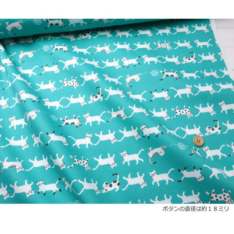 生地 猫柄 108cm巾 コットンオックス≪きまぐれにゃんこ≫(69010) Simply palette 日本製【10cm単位】 オックス生地 布 バッグ布 ねこ柄  エプロン ポーチ |  | 12