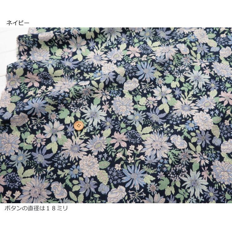 花柄 生地 108cm巾 ふわとろ 綿麻シーチング フラワープリント(7051)エアータンブラー加工 【10cm単位】日本製 子供服|ワンピース| |  | 13