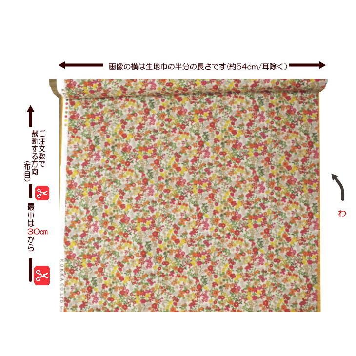 花柄 生地 日本製 60ローン リバティ風フラワープリント レトロ