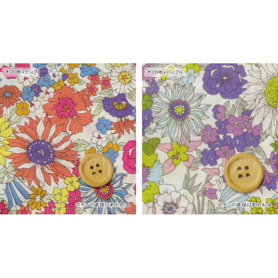 花柄 生地 日本製 60ローン リバティ風フラワープリント レトロ