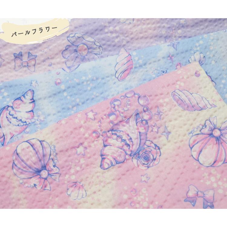 ゆかた生地 ポコポコ リップル生地 夏生地 《花火とお花とリボン