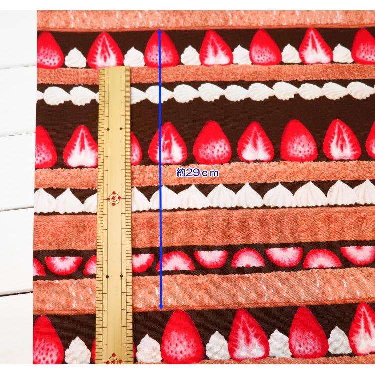 生地 いちご柄 108cm巾 コットンオックス≪ストロベリー ケーキ≫(769) 【10cm単位】日本製 オックス生地 レッスンバッグ布/入園グッズ/ |  | 08