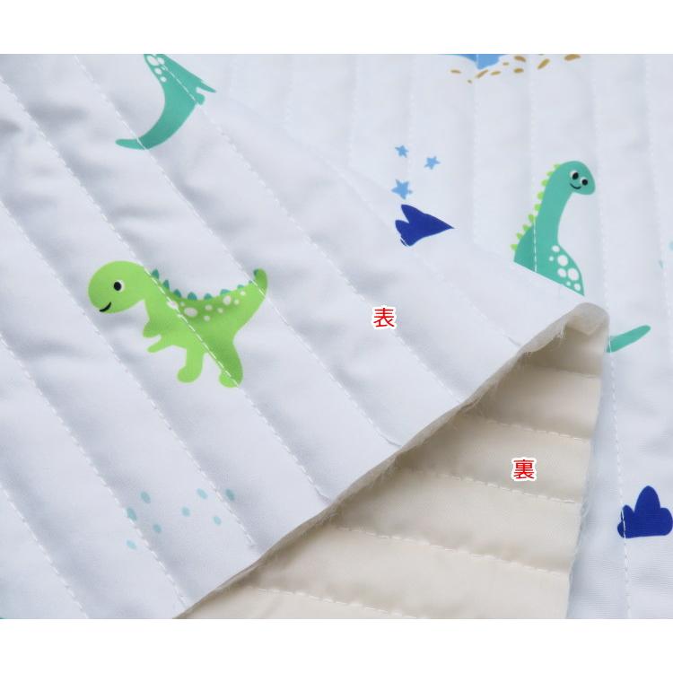 【撥水加工】イブルキルト生地 ≪はたらく車＆ダイナソー≫62cm巾【10cm単位】ヌビ 生地(2316Q)  ヌビバッグ キルティング生地 恐竜柄  入園入学 |  | 08