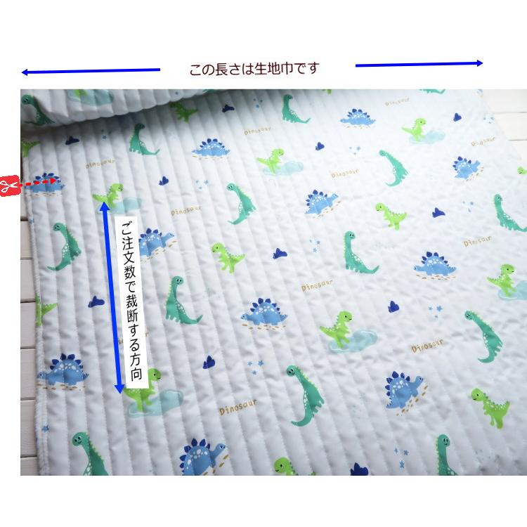 【撥水加工】イブルキルト生地 ≪はたらく車＆ダイナソー≫62cm巾【10cm単位】ヌビ 生地(2316Q)  ヌビバッグ キルティング生地 恐竜柄  入園入学 |  | 09