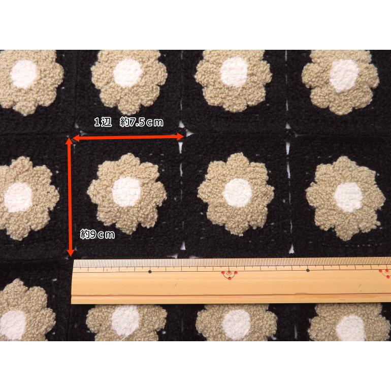 在庫限り処分／生地 ニット 50cm巾【7柄単位】モチーフかぎ針あみ風