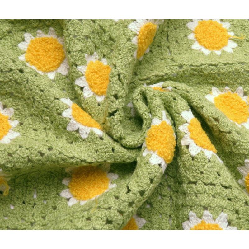 生地 ニット 50cm巾【10cm単位】モチーフかぎ針あみ風 クロッシェ