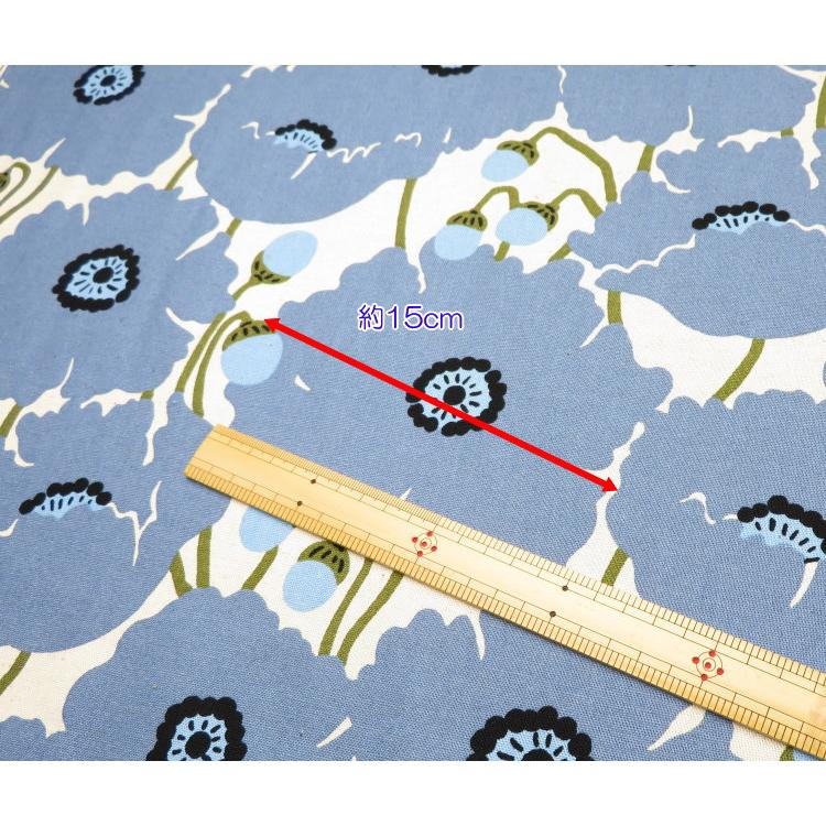 生地 花柄 う早この布 108cm巾 北欧風 綿麻キャンバス≪ケシの花≫(5963)お花のプリント 北欧 大柄 北欧テイスト 国産 コットンこばやし バッグ|エプロン |  | 09