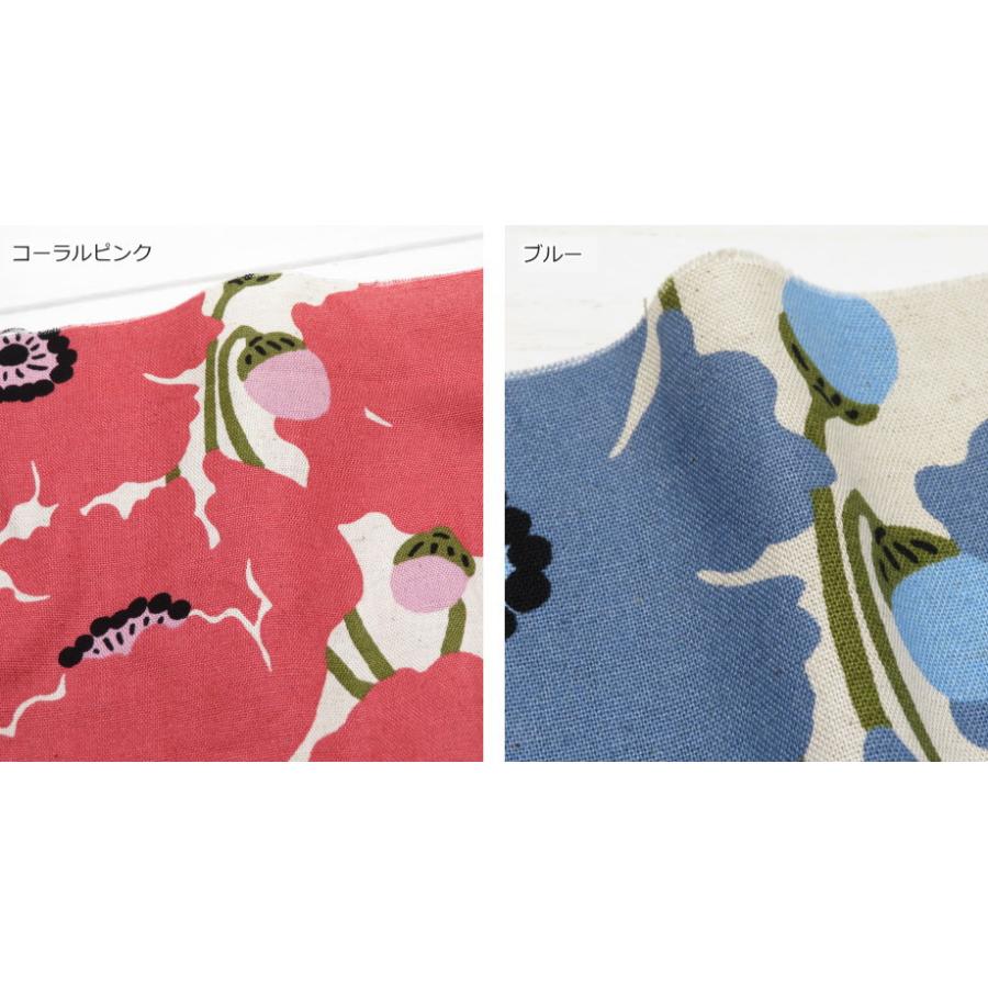 生地 花柄 う早この布 108cm巾 北欧風 綿麻キャンバス≪ケシの花≫(5963)お花のプリント 北欧 大柄 北欧テイスト 国産 コットンこばやし バッグ|エプロン |  | 14