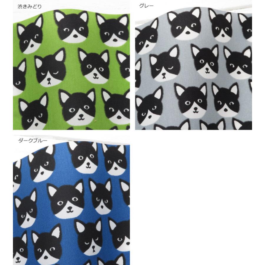 撥水 ナイロンオックス 生地≪ハチワレ猫ちゃん≫(80012-1) エコバッグ ランドセルカバー レインコート，お食事エプロン |  | 16