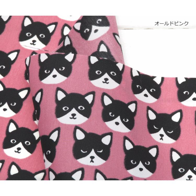 撥水 ナイロンオックス 生地≪ハチワレ猫ちゃん≫(80012-1) エコバッグ ランドセルカバー レインコート，お食事エプロン |  | 09