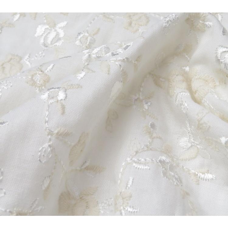 レース 刺繍 生地 95cm巾 柔らか コットンダブルガーゼ 刺しゅう(565) 日本製 エンブロイダリー ブラウス ワンピース 夏服  ベビー服 子供服 |  | 12