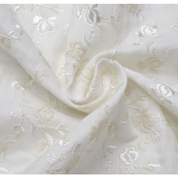 レース 刺繍 生地 95cm巾 柔らか コットンダブルガーゼ 刺しゅう(565) 日本製 エンブロイダリー ブラウス ワンピース 夏服  ベビー服 子供服 |  | 04