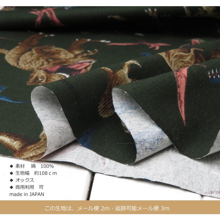 入園入学 生地 コットンオックス≪ダイナソー≫(814) 108cm巾 恐竜柄