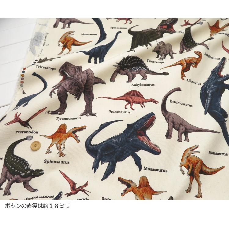 入園入学 生地 コットンオックス≪ダイナソー≫(814) 108cm巾 恐竜柄