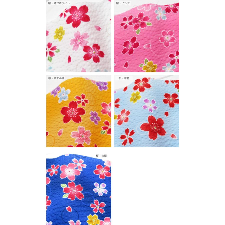 ゆかた生地 ポコポコ リップル生地 夏生地 《あじさいと花火と桜