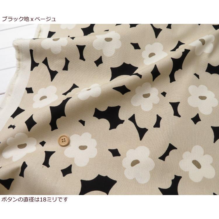 花柄 生地 う早この布 108cm巾 北欧風 コットン10番キャンバス≪アカネ