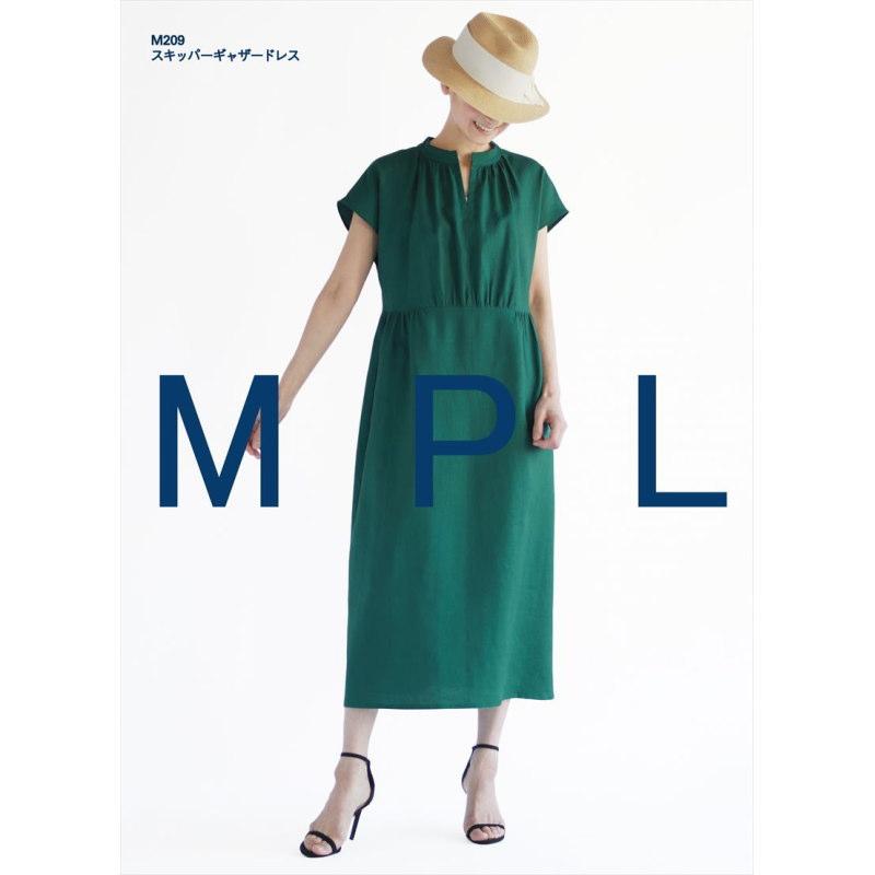 【大人服型紙】スキッパーギャザードレス(M209)【パターン 型紙】Mパターン研究所　サンパターン ワンピース型紙 リゾート服 | 