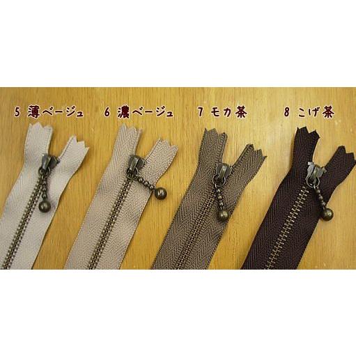 YKK【玉付きファスナー・アンティークゴールド】16cm・ジッパー