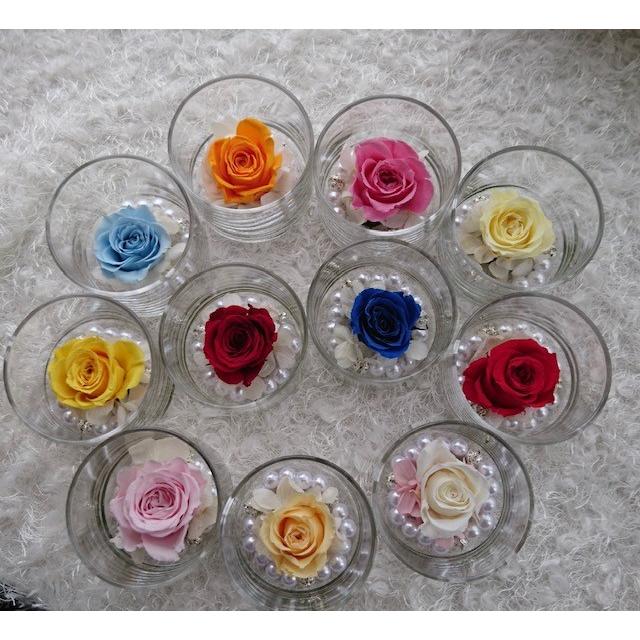 プリザーブドフラワー 可愛い一輪のバラの花 クリアケースにお入れして