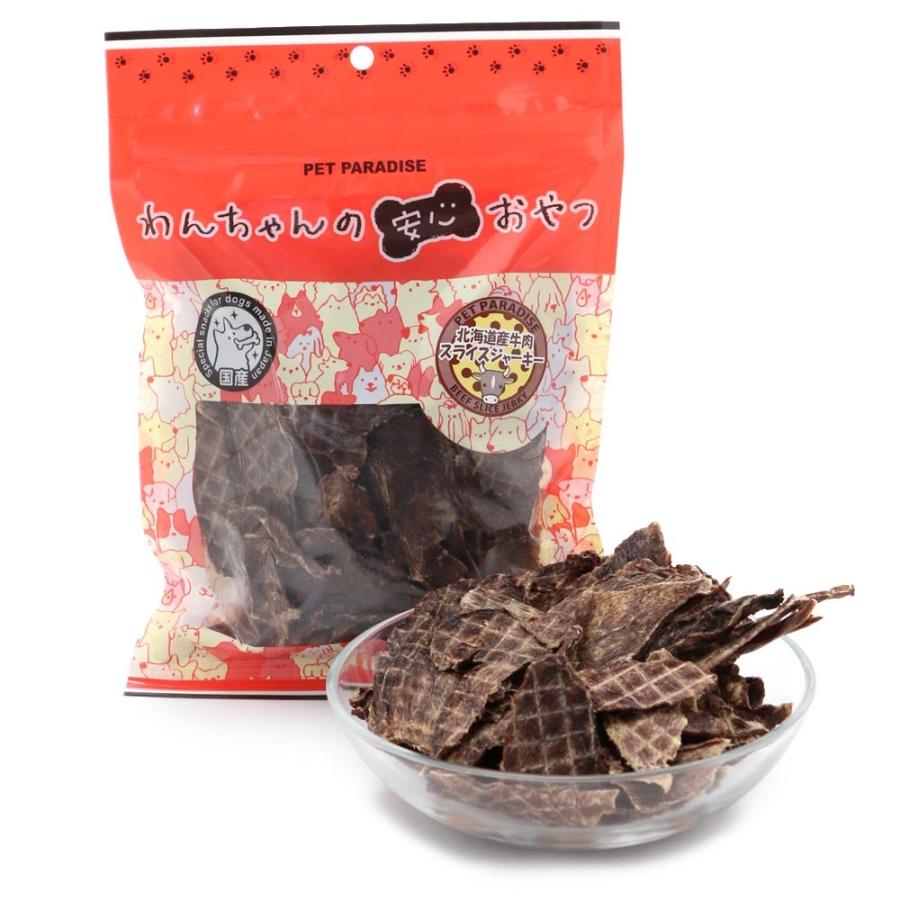 犬 猫 おやつ 無添加 国産 牛肉 ビーフ ペットフード オヤツ 愛犬用 牛肉 スライス ジャーキー 1g 262 ペットパラダイス 通販 Yahoo ショッピング