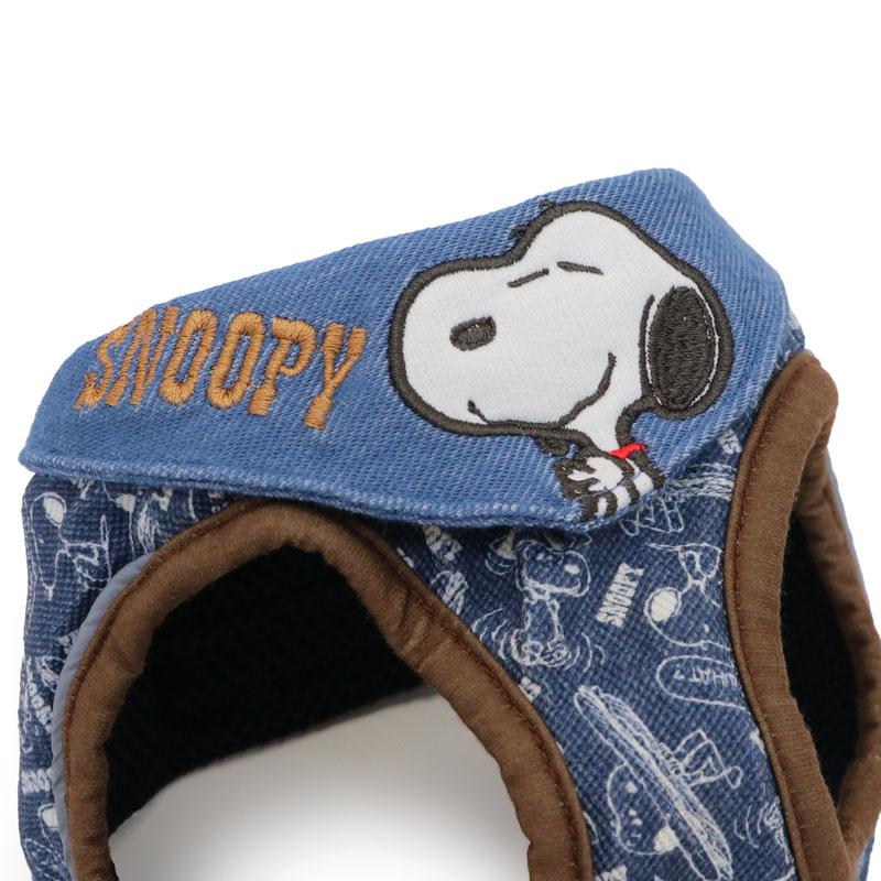 SNOOPY スヌーピー 犬 ハーネス デニム 風 ベストハーネス バンダナ