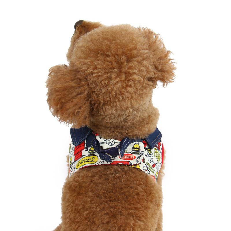 SNOOPY（スヌーピー） 犬 ハーネス ベストハーネス 〔S〕 ペア柄 | 赤